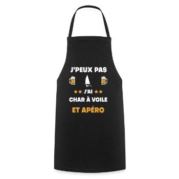 I can't I have sand yachting aperitif gift - Cooking Apron - black - Front - AI Model Male 185 dark (185cm)