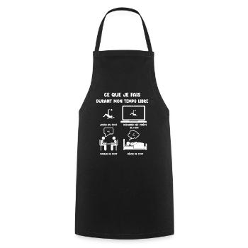 Freizeit Fußball lustiger Humor - Kochschürze - Schwarz - Vorne - AI Model Male 185 dark (185cm)
