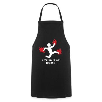 I tried it at home - Premium Design - Cooking Apron - black - Front - AI Model Male 185 dark (185cm)