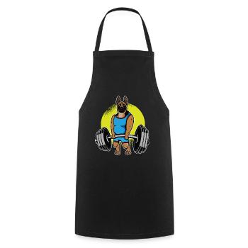 Belgian Malinois Weightlifting I Deadlift Fitness - Kochschürze - Schwarz - Vorne - AI Model Male 185 dark (185cm)