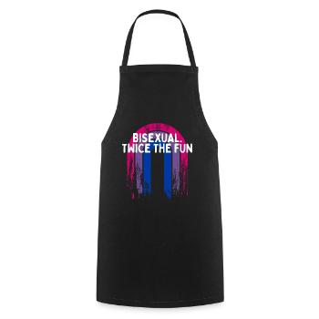 Bisexuel. Deux fois plus de plaisir Bi LGBTQ Bi Pride LGBT - Tablier de cuisine - noir - Devant - AI Model Male 185 dark (185cm)