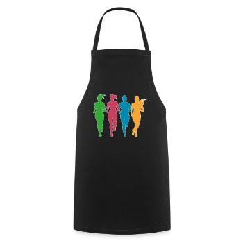Joggers in action - Cooking Apron - black - Front - AI Model Male 185 dark (185cm)