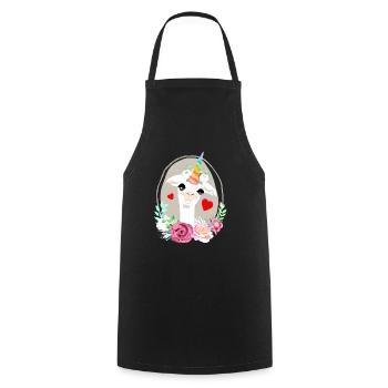 Lamacorn llama unicorn gift idea birthday - Cooking Apron - black - Front - AI Model Male 185 dark (185cm)