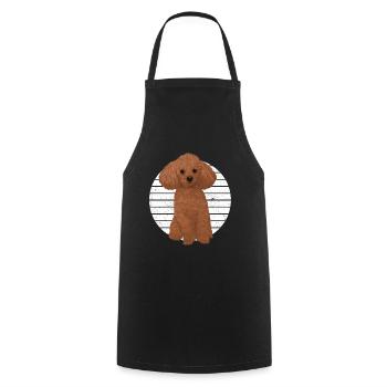 Chien patte amoureux des animaux caniche - Tablier de cuisine - noir - Devant - AI Model Male 185 dark (185cm)