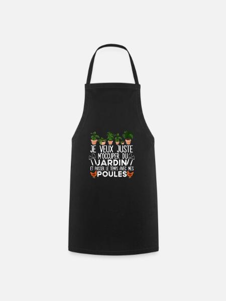 Jardin Poules Jardinier Humour Cadeau Poulet - Tablier de cuisine - noir