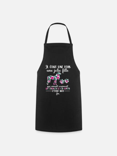 Chevaux Fille Chien Cheval Humour Cadeau - Tablier de cuisine - noir