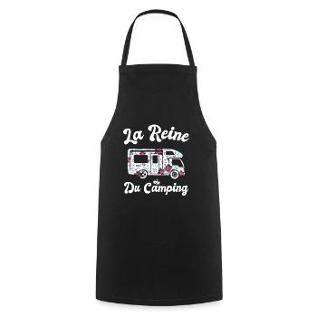 La Reine Du Camping Campeuse Cadeau Campeur Femme - Tablier de cuisine - noir - Devant - AI Model Male 185 dark (185cm)
