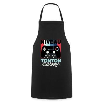 Futur Tonton Gamer Annonce Grossesse Oncle Geek - Tablier de cuisine - noir - Devant - AI Model Male 185 dark (185cm)