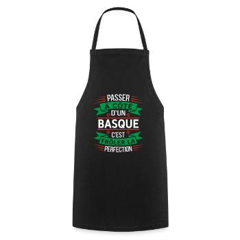 Basque Parfait Idée Cadeau Humour Pays Basque - Tablier de cuisine - noir - Devant - AI Model Male 185 dark (185cm)