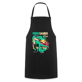 Famille Cadeau Grand frère Dinosaure Humour T Rex - Tablier de cuisine - noir - Devant - AI Model Male 185 dark (185cm)