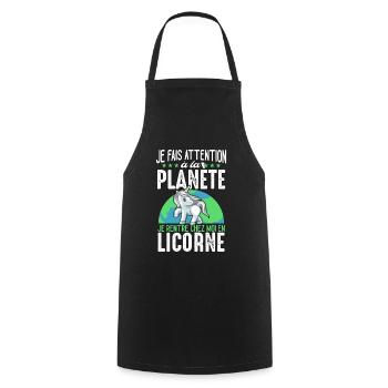Je Rentre En Licorne Humour Environnement Écologie - Tablier de cuisine - noir - Devant - AI Model Male 185 dark (185cm)