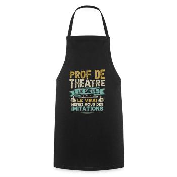 Idée Cadeau Pour Prof De Théâtre Drôle - Tablier de cuisine - noir - Devant - AI Model Male 185 dark (185cm)