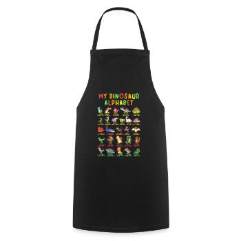 Dinosaurs Alphabet Learn Primer Gift - Cooking Apron - black - Front - AI Model Male 185 dark (185cm)