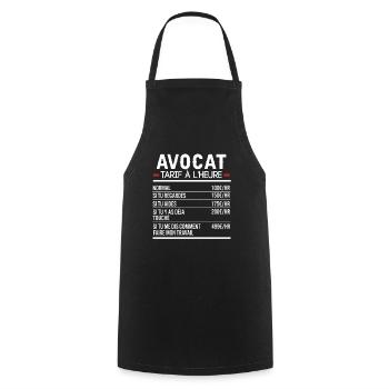 Avocat Idée Cadeau Humour - Tablier de cuisine - noir - Devant - AI Model Male 185 dark (185cm)