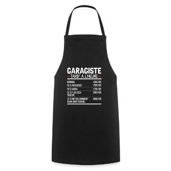 Garagiste Idée Cadeau Humour Auto - Tablier de cuisine - noir - Devant - AI Model Male 185 dark (185cm)