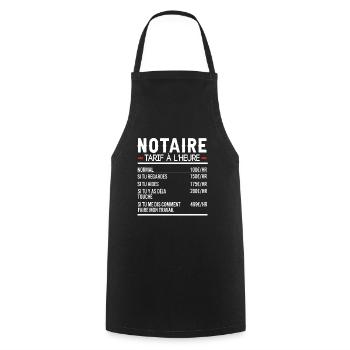 Notaire Idée Cadeau Humour - Tablier de cuisine - noir - Devant - AI Model Male 185 dark (185cm)