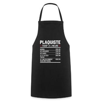 Plaquiste Idée Cadeau Humour - Tablier de cuisine - noir - Devant - AI Model Male 185 dark (185cm)