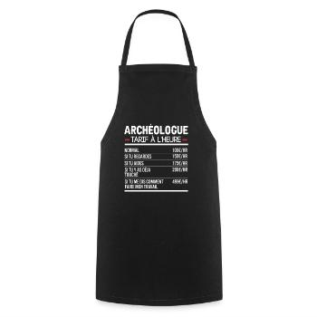 Archéologue Idée Cadeau Humour - Tablier de cuisine - noir - Devant - AI Model Male 185 dark (185cm)