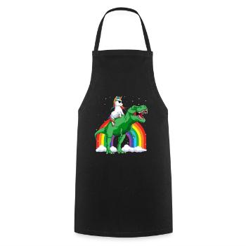 Licorne T Rex Cadeau Dinosaure Garçon Fille - Tablier de cuisine - noir - Devant - AI Model Male 185 dark (185cm)