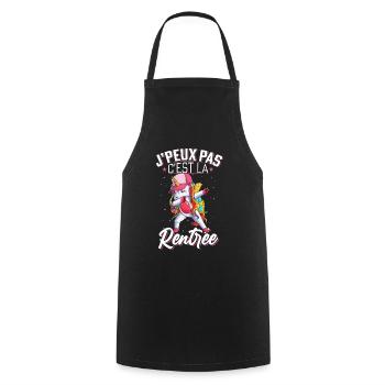 J'Peux Pas C'est La Rentrée Cadeau Licorne - Tablier de cuisine - noir - Devant - AI Model Male 185 dark (185cm)