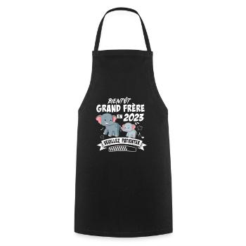 Bientôt Grand Frère En 2023 Cadeau Grossesse - Tablier de cuisine - noir - Devant - AI Model Male 185 dark (185cm)