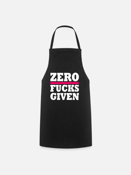 Zero fucks given - Kochschürze - Schwarz