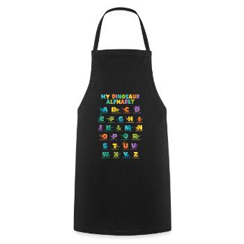 Dinosaurs Alphabet Learn Primer Gift - Cooking Apron - black - Front - AI Model Male 185 dark (185cm)
