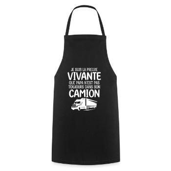 Papa chauffeur de camion fan de camion - Tablier de cuisine - noir - Devant - AI Model Male 185 dark (185cm)