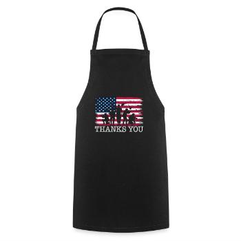 Support for former U.S. Patriot soldiers - Cooking Apron - black - Front - AI Model Male 185 dark (185cm)
