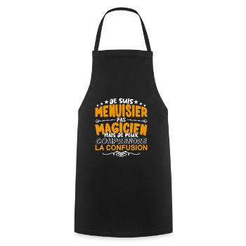 Menuisier | Menuisier pas Magicien | Meilleur Menu - Tablier de cuisine - noir - Devant - AI Model Male 185 dark (185cm)