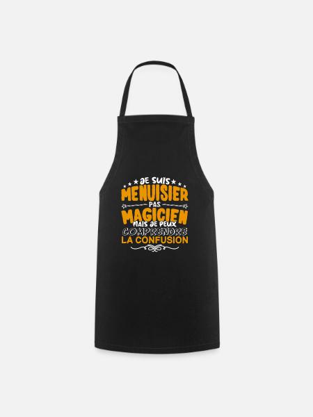 Menuisier | Menuisier pas Magicien | Meilleur Menu - Tablier de cuisine - noir