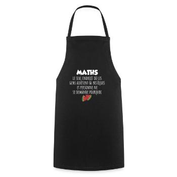 Maths Homme Humour Cadeau Professeur Mathématiques - Tablier de cuisine - noir - Devant - AI Model Male 185 dark (185cm)