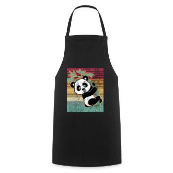 pandabär - Kochschürze - Schwarz - Vorne - AI Model Male 185 dark (185cm)