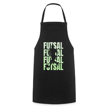 Futsal indoor football gift - Cooking Apron - black - Front - AI Model Male 185 dark (185cm)