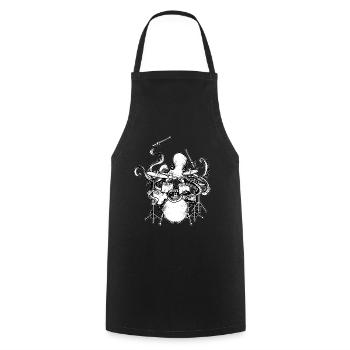 Drums - Cooking Apron - black - Front - AI Model Male 185 dark (185cm)