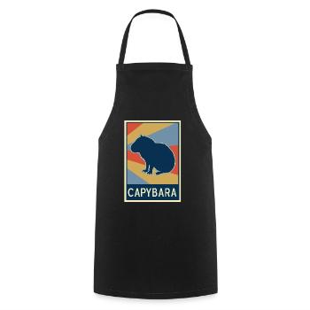 Capybara - Cooking Apron - black - Front - AI Model Male 185 dark (185cm)