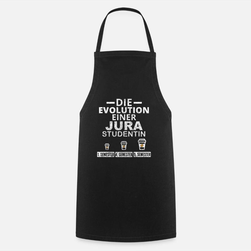 Jura Studentin Kaffee Evolution Geschenk - Kochschürze - Schwarz