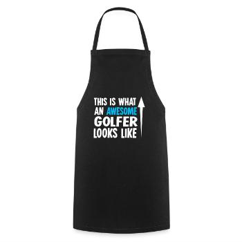 Golf golfen - Kochschürze - Schwarz - Vorne - AI Model Male 185 dark (185cm)