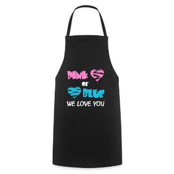 Baby shower girl or boy - Cooking Apron - black - Front - AI Model Male 185 dark (185cm)