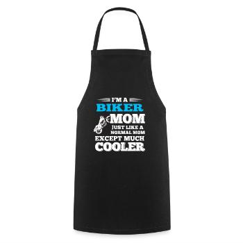 Motorcycle Biker Mama Mom - Cooking Apron - black - Front - AI Model Male 185 dark (185cm)