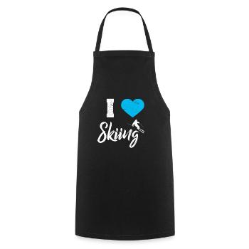 Skiing Skiing Skiing Skiing Skiing Berg - Cooking Apron - black - Front - AI Model Male 185 dark (185cm)