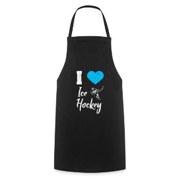 Hockey sur glace hockey sur glace rondelle - Tablier de cuisine - noir - Devant - AI Model Male 185 dark (185cm)