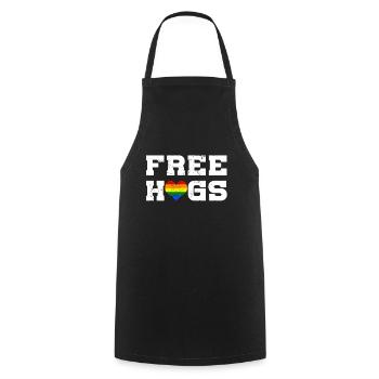 LGBT Rainbow Gay Pride Homo Lesbian Gay - Cooking Apron - black - Front - AI Model Male 185 dark (185cm)