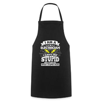 Electrician Electrician Electrician Electric Electricity - Cooking Apron - black - Front - AI Model Male 185 dark (185cm)