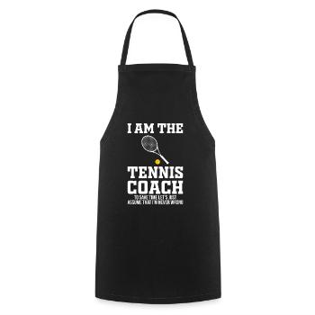 Tennis Coach Tennis Coach Funny gift - Cooking Apron - black - Front - AI Model Male 185 dark (185cm)