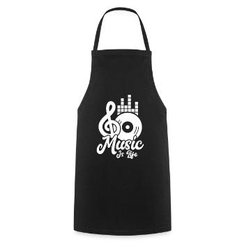 La musique est la vie | Cadeau de musicien - Tablier de cuisine - noir - Devant - AI Model Male 185 dark (185cm)