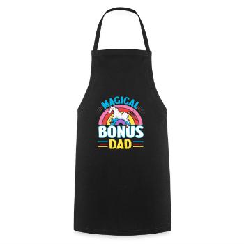 Unicorn Bonus Father | Father's Day Gift - Cooking Apron - black - Front - AI Model Male 185 dark (185cm)