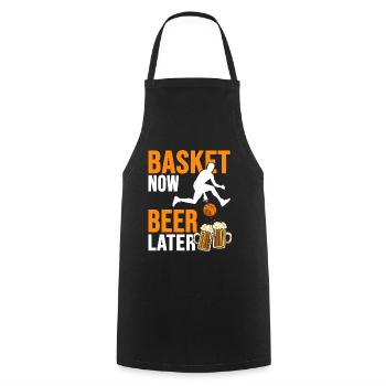 Basketball, Bier und Basketball Geschenk - Kochschürze - Schwarz - Vorne - AI Model Male 185 dark (185cm)