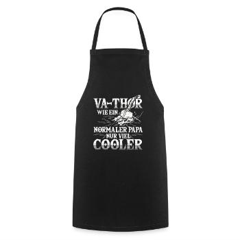Vathor Va-Thor Wikinger Hammer Normaler Papa - Kochschürze - Schwarz - Vorne - AI Model Male 185 dark (185cm)