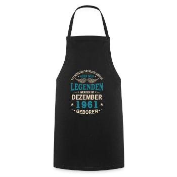 All people are born equal December 1961 - Cooking Apron - black - Front - AI Model Male 185 dark (185cm)